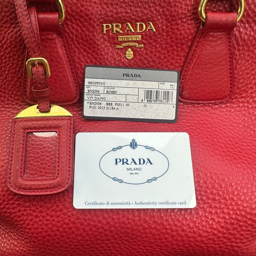 Prada Red Leather Women's Bag - Picture 11 of 15